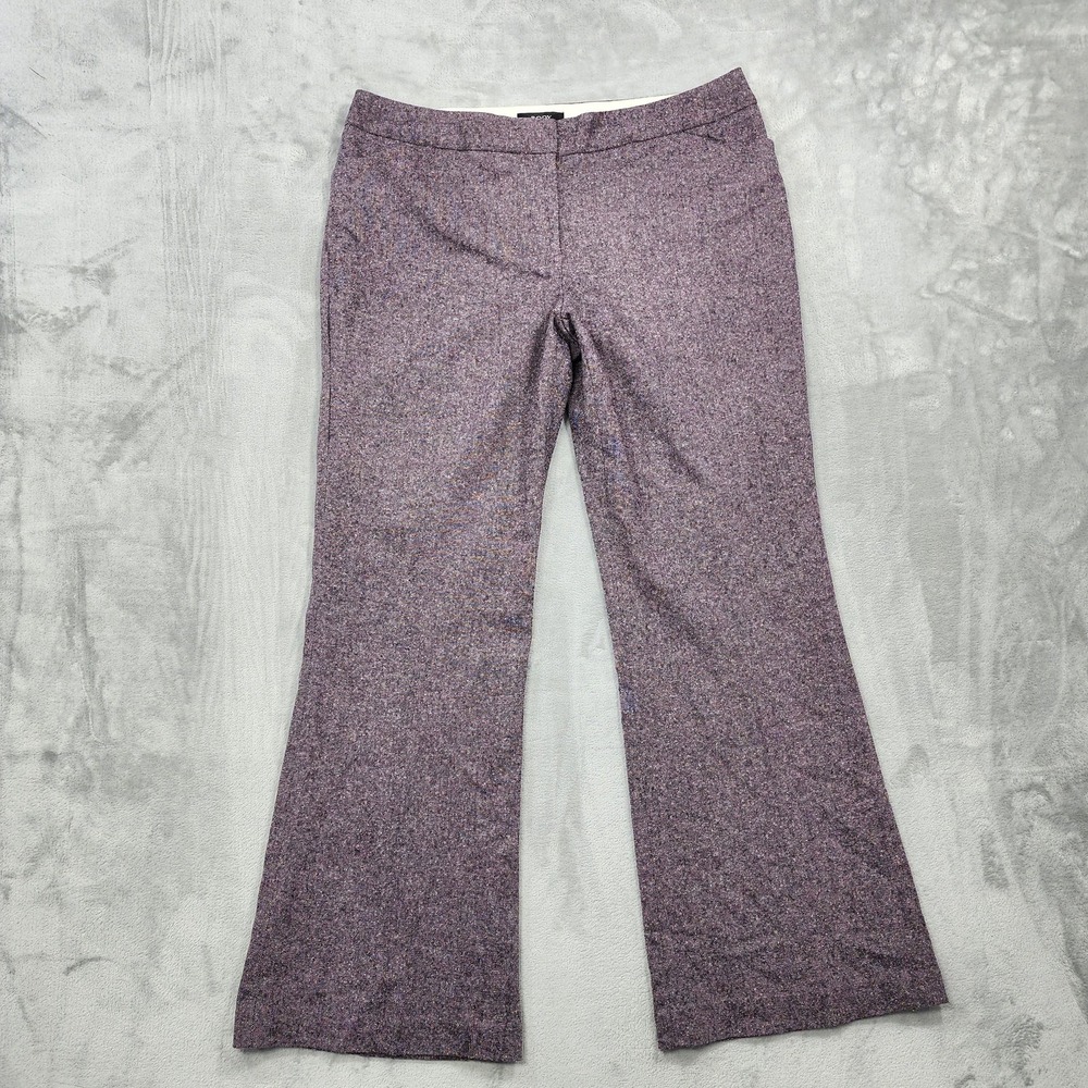 Vintage Body By Victoria Dress Pants Womens 16 Purple Wool Blend Tweed Stretch